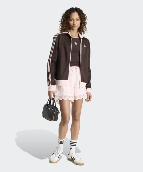  レーストリムスリーストライプショートパンツ S adidas（アディダス） ハーフパンツ パンツ 短パン レース トリム