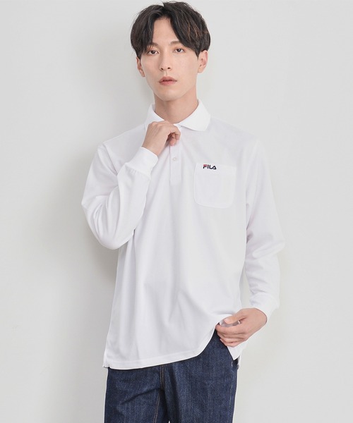 FILA - フィラゴルフ FILA GOLF ロゴ刺繍 カノコポロシャツ ホワイト FILA GOLF ポロシャツ ポロ GOLF/フィラ ゴルフ ゴルフウェア