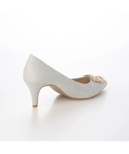 Launa lea パンプス ビジューポインテッドトゥヒールパンプス