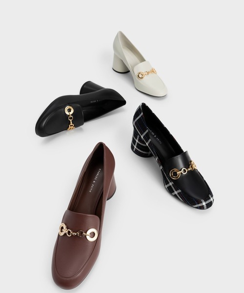 【ぽっぽむ❤︎】 Charles&keith ローファーパンプス CHARLES ＆ KEITH（チャールズ&キース） パンプス チェーンリンク