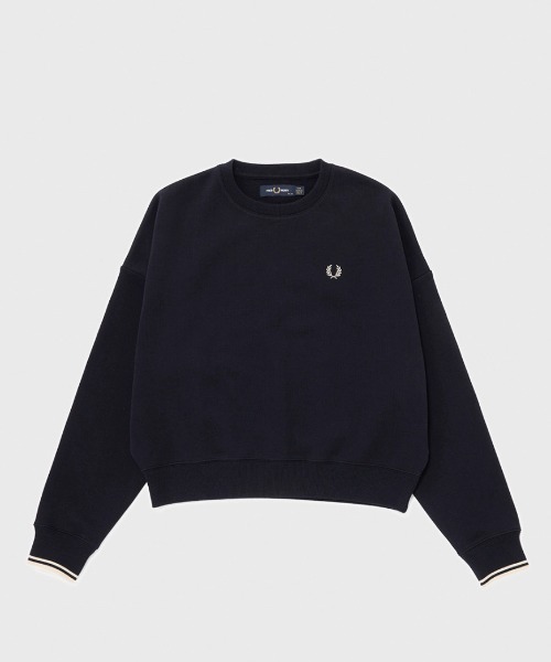 FRED PERRY／スウェットトレーナー／Sサイズ／黒 FRED PERRY トレーナー スウェット Tipped Sweatshirt／ティップ