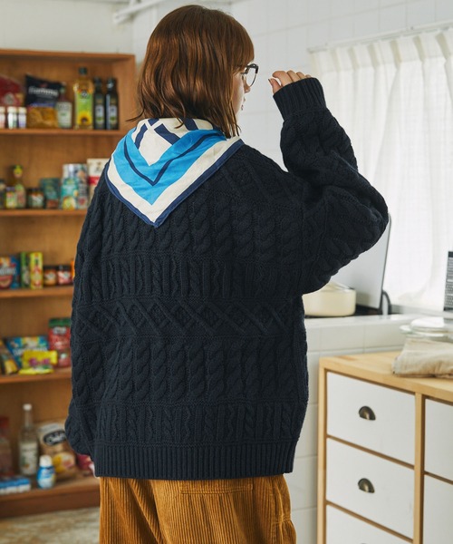 ニット セーター ケーブルアランニットプルオーバー レディース メンズ