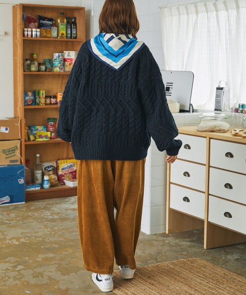 ニット セーター ケーブルアランニットプルオーバー レディース メンズ