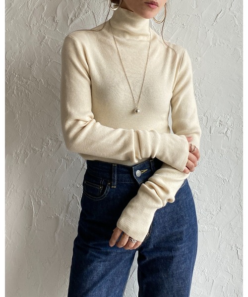 She's Closet ニット セーター ハイネックタイト長袖リブニットプル