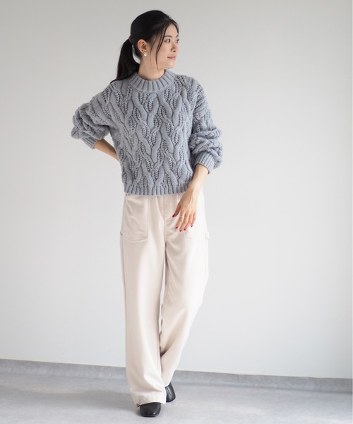 cepo（セポ） ニット セーター モックネックケーブルニット レディース