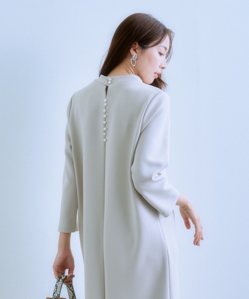 7days Life Styling ワンピース 後パールビジューワンピース(きれいめ