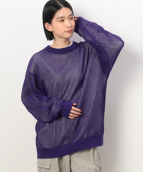 Purple&Yellow セーター ニット メッシュニットプルオーバー メンズ