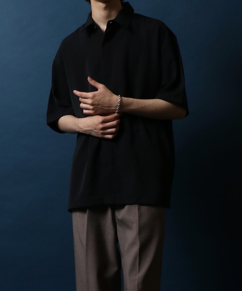 ANPAS（アンパス） シャツ Polyester Twill Fabric Fly front Shirt