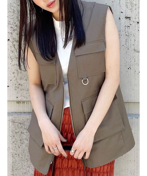 MURUA ベスト ジレ カーゴポケットジレ レディース : ZOZOTOWN