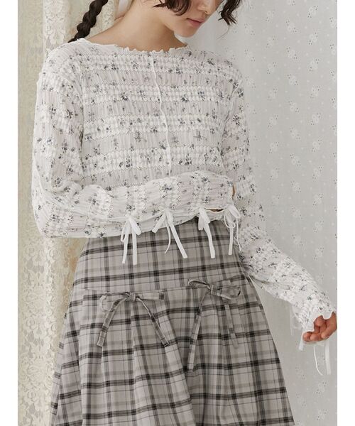 merry jenny（メリージェニー） tシャツ Tシャツ floral print レース