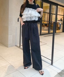 【新品未使用】リネンワイドパンツ　ReCHARELL CORNERS パンツ リネンライクワイドパンツ レディース