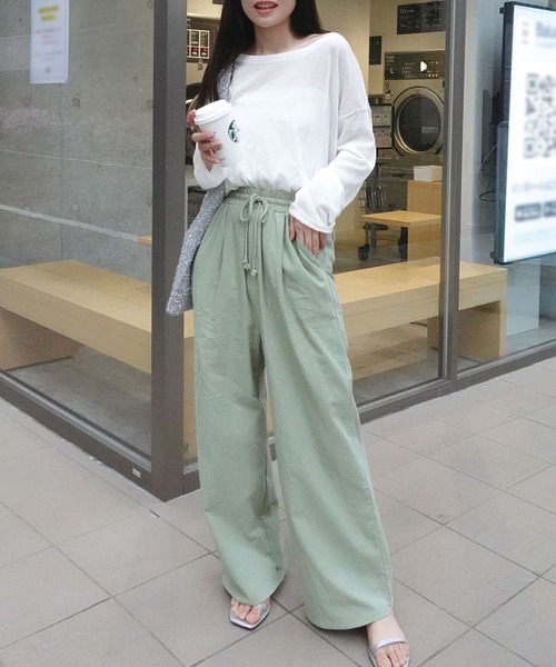 【極美品】ルネ　ガウチョパンツ　リネンライク　ワイドパンツ　2022SS　38 CORNERS パンツ リネンライクワイドパンツ レディース