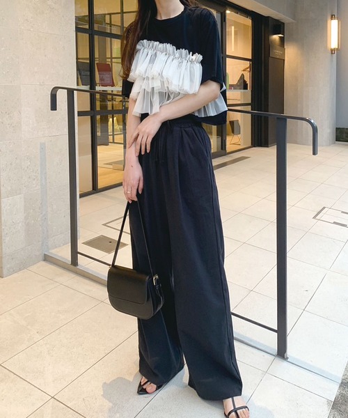 【極美品】ルネ　ガウチョパンツ　リネンライク　ワイドパンツ　2022SS　38 NEWYORKER｜リネンライククロス タックガウチョパンツ | Rakuten