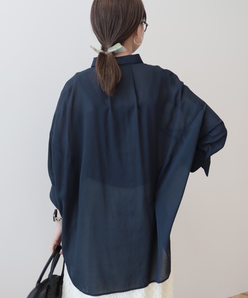 AMERICAN HOLIC ブラウス シャツ 接触冷感5分袖変形ドルマン