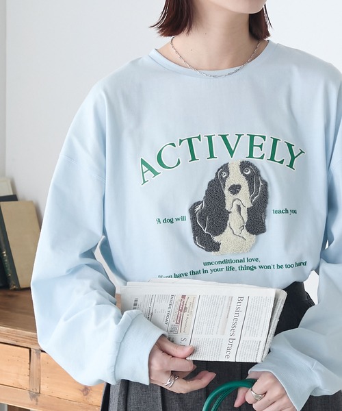 SIIILON the Great Dog Tシャツ 刺繍 UNISEX】スマイルゴールデン刺繍T