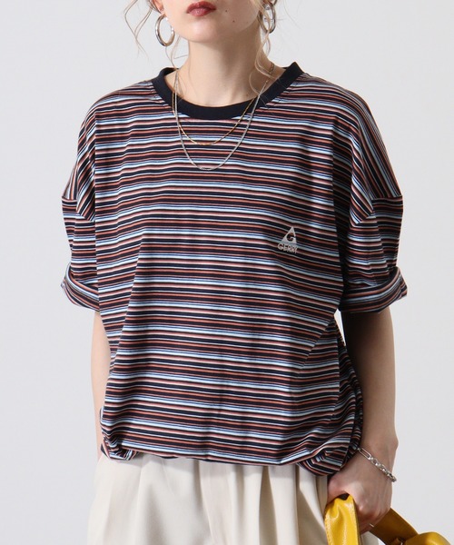 GERRY（ジェリー） tシャツ ワンポイント刺繍 ボーダー 半袖 Tシャツ