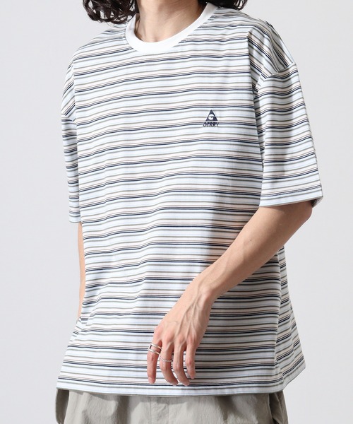 GERRY（ジェリー） tシャツ ワンポイント刺繍 ボーダー 半袖 Tシャツ