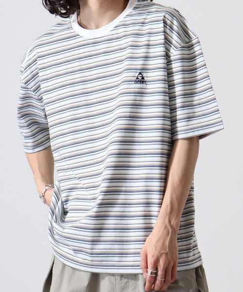 GERRY（ジェリー） tシャツ ワンポイント刺繍 ボーダー 半袖 Tシャツ