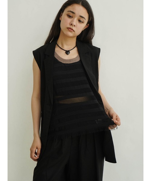 ベスト ジレ Back open gilet レディース