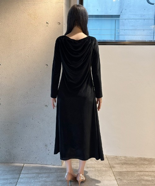 美品 INGEBORG チュールワンピース ベロア 黒 サイズ11*BD857 美品 INGEBORG チュールワンピース ベロア 黒 サイズ11*BD857