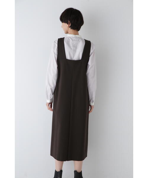 ヒューマンウーマン／定価2.8万円 快適ポンチ生地 ワンピースジャンパースカート human woman（ヒューマンウーマン） ジャンパースカート ストレッチ