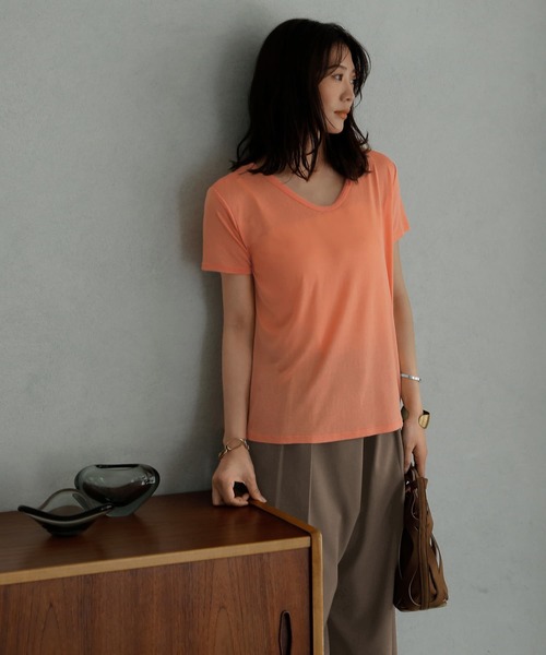 tシャツ 少し透けるテロテロTシャツ レディース STYLE DELI tシャツ 少し透けるテロテロTシャツ レディース