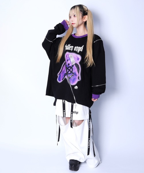 amilige デザインテープ2waysワイドパンツ Amilige パンツ デザインテープワイドパンツ レディース メンズ