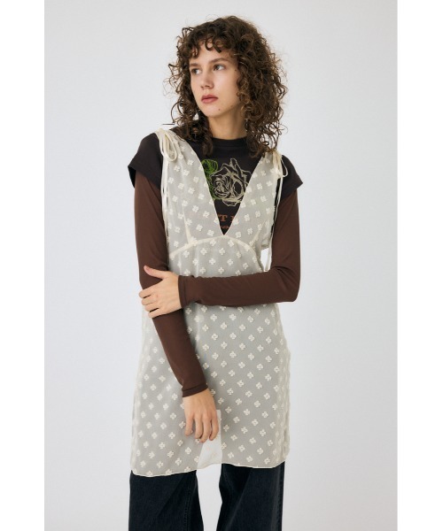 MOUSSY（マウジー） ワンピース FLOWER MOTIF SHEER ミニドレス