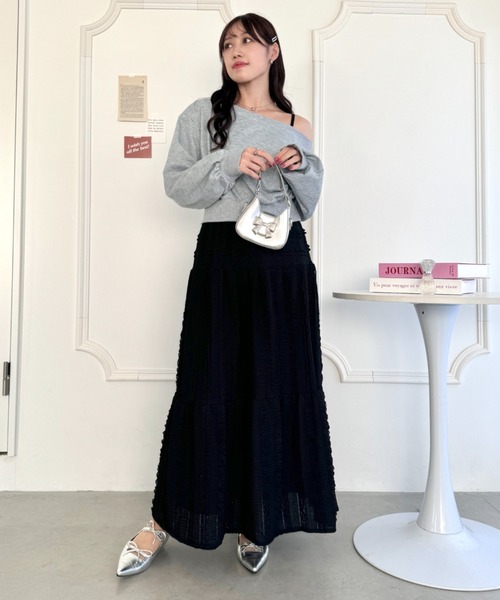 Loueme スカート ホイップレースフリルロングスカート : ZOZOTOWN