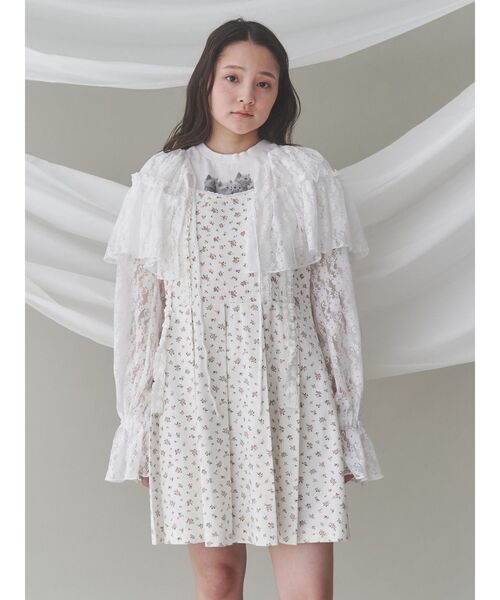 merry jenny airy petit flowerミニワンピース merry jenny（メリージェニー）の「【早瀬ノエル コラボ】airy