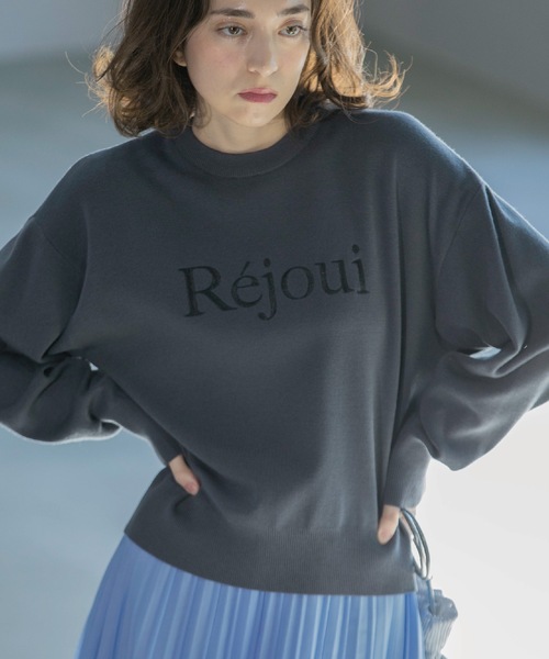 ニット 刺繍ロゴニット「洗濯機洗い可」 レディース 036