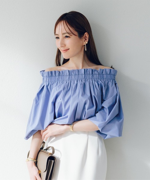 Andequal ボリュームオフショルダーブラウス セール】volume off shoulder blouse / ボリュームオフ