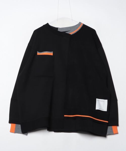 Maison ULA メゾンウラ 26SS HYBRID MATERIAL PULLOVER ハイブリッドマテリアルプルオーバー 6253-08003 1 BLACK トレーナー スウェット  FLASH トップス【中古】【Maison ULA】 Maison ULA（メゾン ウラ） トレーナー スウェット Maison ULA/メゾン