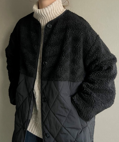 「JUNOAH」 ノーカラーコート X-LARGE アイボリー レディース_画像2
