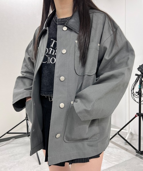 カバーオール ダック地ワークジャケット レディース メンズ : ZOZOTOWN