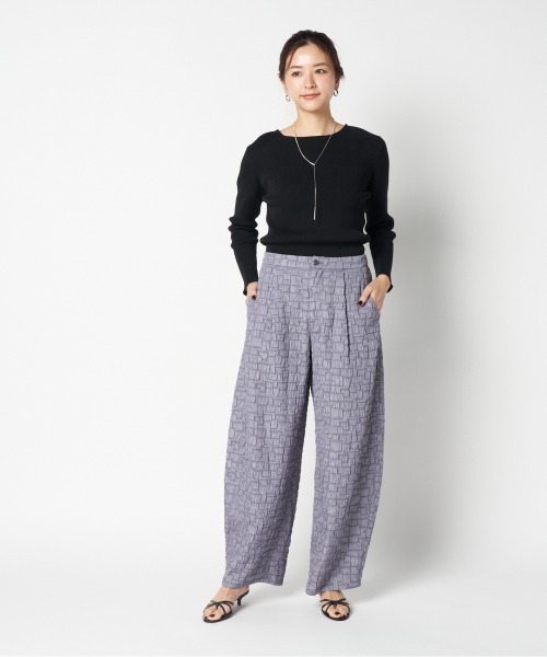 HELIOPOLE（エリオポール） パンツ JACQUARD CURVY PANTS レディース 