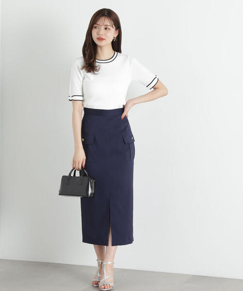 プロポーションボディドレッシングポケット付きナロースカート　今季新作 PROPORTION BODY DRESSING スカート ポケット付きナロースカート