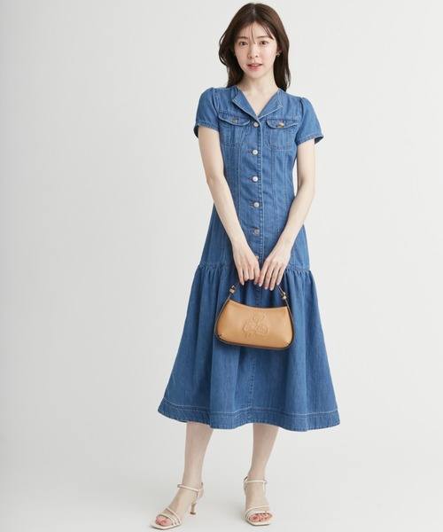 ETRO アップルプリント デニムワンピース ネイビー ETRO アップルプリント デニムワンピース ネイビー