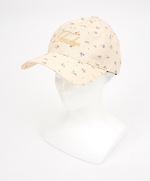 キャップ 帽子 an meets zakka ロゴ刺繍花柄コットンローキャップ