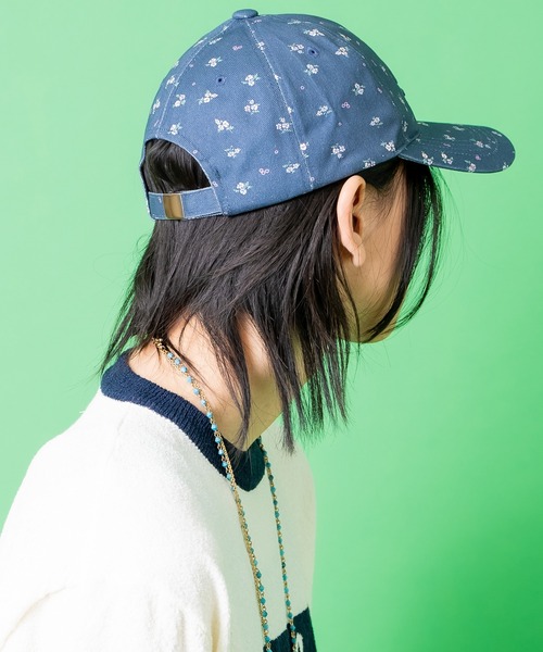 キャップ 帽子 an meets zakka ロゴ刺繍花柄コットンローキャップ