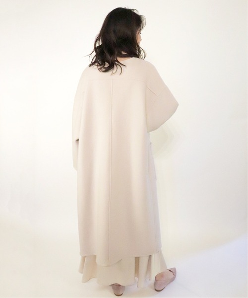 「U by SPICK&SPAN」 ノーカラーコート 38 アイボリー レディース_画像5