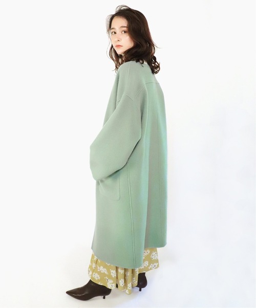 「U by SPICK&SPAN」 ノーカラーコート 38 アイボリー レディース_画像6