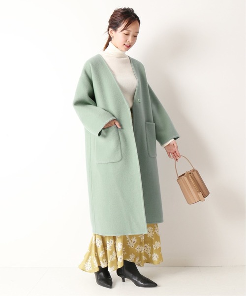 「U by SPICK&SPAN」 ノーカラーコート 38 アイボリー レディース_画像8