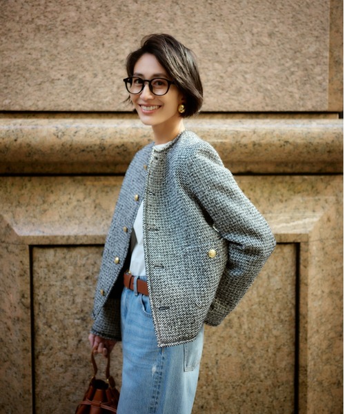 Mila Owen（ミラオーウェン） ツイードジャケット 0 グレー レディース