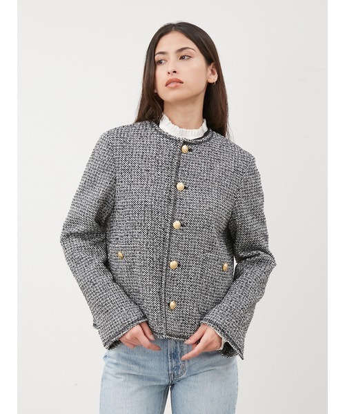 Mila Owen（ミラオーウェン） ツイードジャケット 0 グレー レディース