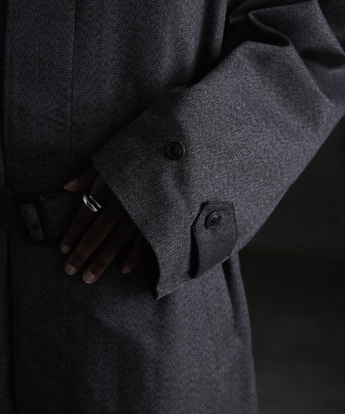 「CALLNE」 ステンカラーコート M グレー メンズ_画像4