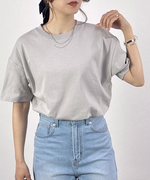 CLOTHY tシャツ 半袖 「透けにくい厚手素材」ダブルフェイス半袖T