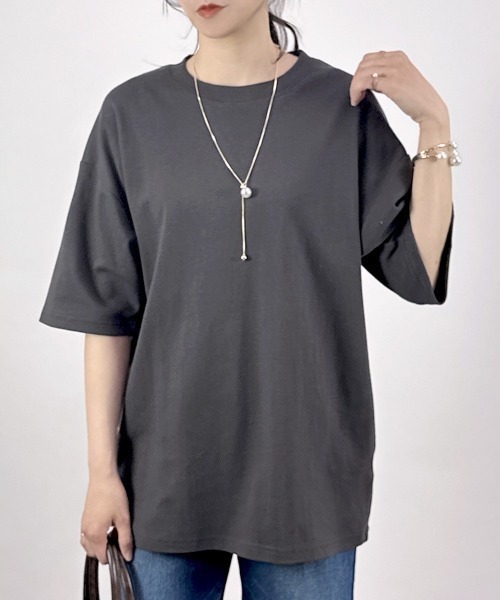 CLOTHY tシャツ 半袖 「透けにくい厚手素材」ダブルフェイス半袖T