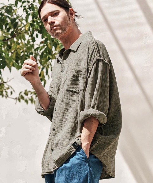 CAMBIO（カンビオ） シャツ ms6100-Cut Off Double Gauze Shirts