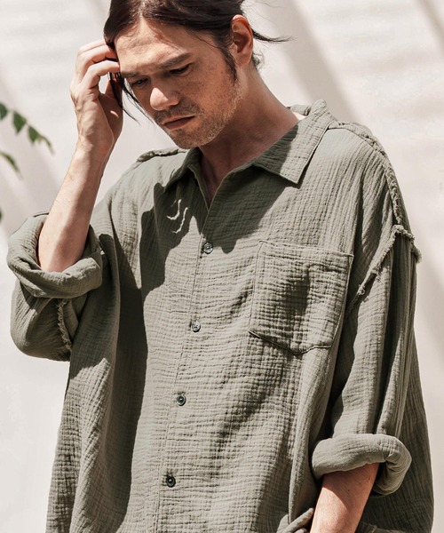 CAMBIO（カンビオ） シャツ ms6100-Cut Off Double Gauze Shirts